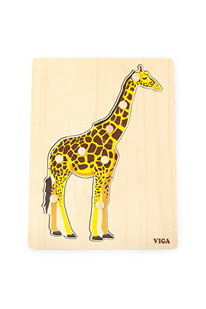 Viga Children's wooden puzzle Montessori Giraffe