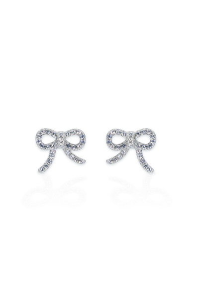 SPARKLES Shiny Bow Earrings 925 Silver