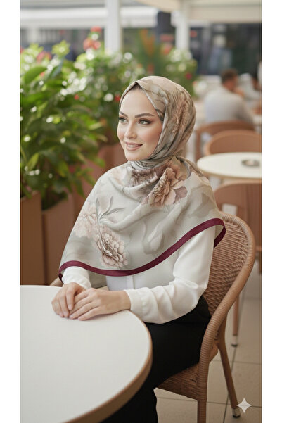 VALURESS Bordo Pamuklu etnik Desenli Dijital Bambu Soft Şal, Yumuşak Dokulu, ...