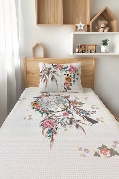 Talia Home Soft Floral Print Children's Room Pique Bedspread Set Tlap-346