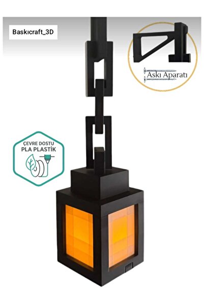 BASKIMARKETİM Minecraft Zincirli Duvar Lambası