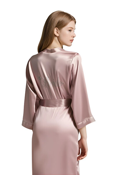 ALFA AKSESUAR 03 Luna Lora Mink Satin Bride Dressing Gown Elegant Women's Hom...