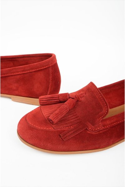 NOVEZA Women's Genuine Leather Tasseled Casual Stylish and Comfortable Ballet Flats