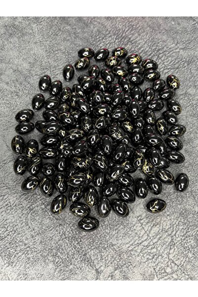 Mos Tespih 2 Adet Gold İşlemeli Üst Düzey 11x17mm Plastik Boncuk