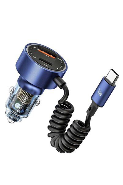 porodo 60W Transparent Dual Port Car Charger with PD 30W & QC 18W, Integrated...