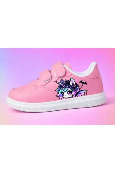 lias desing Лилави, ярки детски спортни маратонки с розови ленти