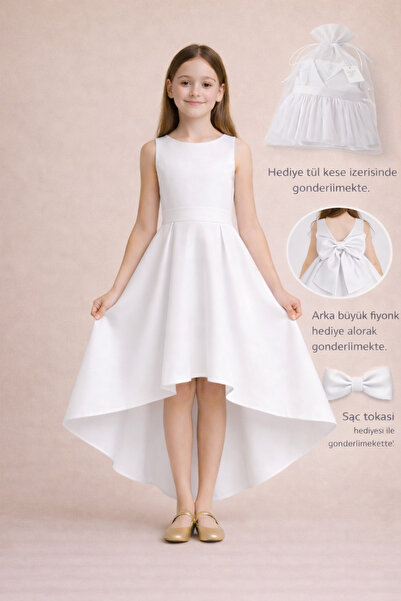 nsmkidslife Kız Çocuk Abiye Elbise – Asimetrik Kesim, Mezuniyet & Düğün Elbisesi