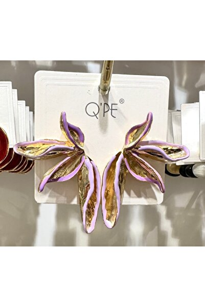 GLOW ACCESSORIES BAE أقراط Qpe من الفولاذ المقاوم للصدأ باللون الأرجواني الذه...