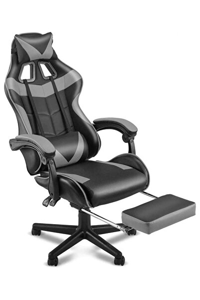 Generic Chulovs Racing-Style High Back Gaming Chair with Footrest & Headrest ...