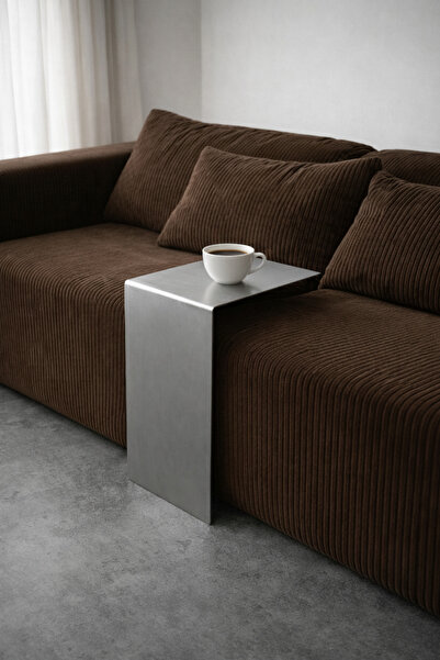 essuchouse Lyra yan sehpa paslanmaz çelik koltuk yanı ve önü ayaksız sehpa