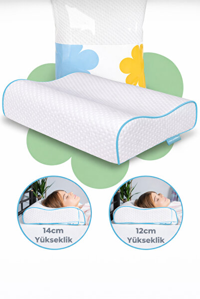 DAMIEN Ortopedik Visco Yastık 60x40x14-12 cm – Medikal Boyun Destekli Memory ...