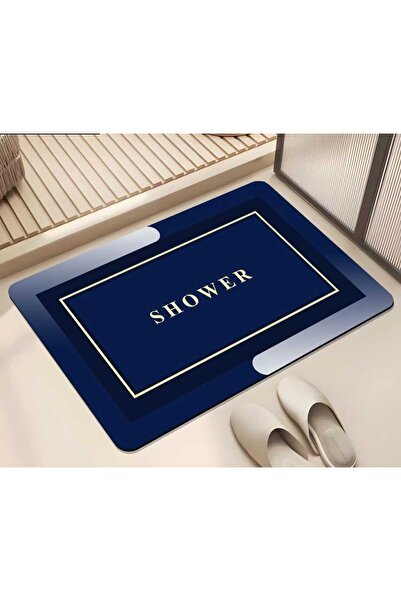 DUFF CLEAN Navy Blue Stylish Design Magic Water Absorbing Bathroom Toilet Mat...