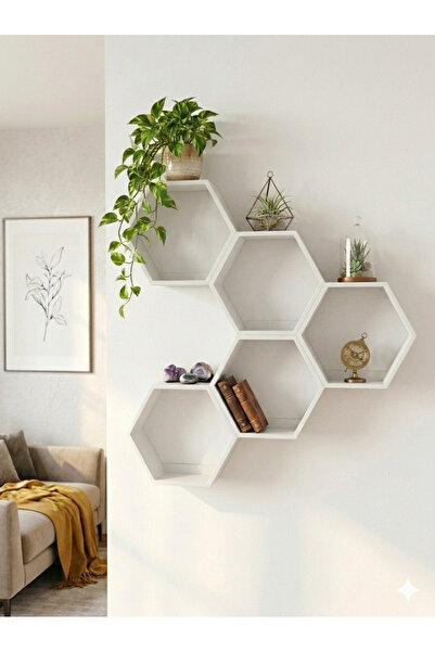 Aoblex Dekoratif Altıgen Duvar Rafı - Organizer Raf - Çocuk Odası Oyuncak ve ...