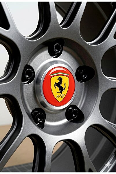 BsElektronik Red S.F Design Wheel Hub Emblem Decal Sticker Set of 4 55mm