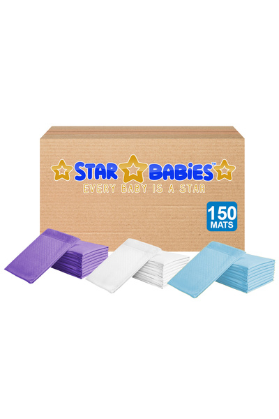STAR BABiES Disposable Changing Mat Assorted Color (50pcs Lavender 50pcs Yell...