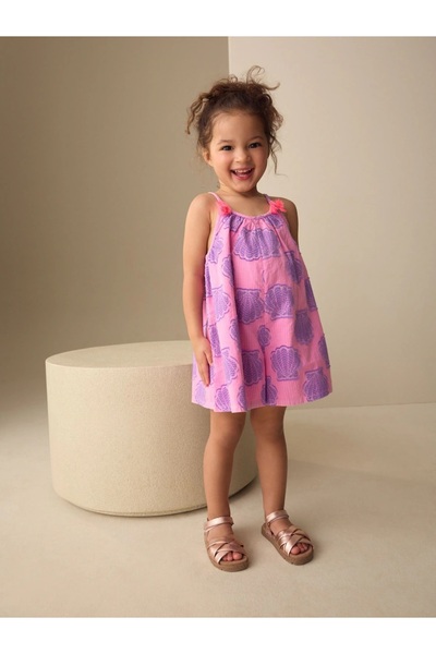 Next Baby Pembe/Mor Desenli Askılı Tulum