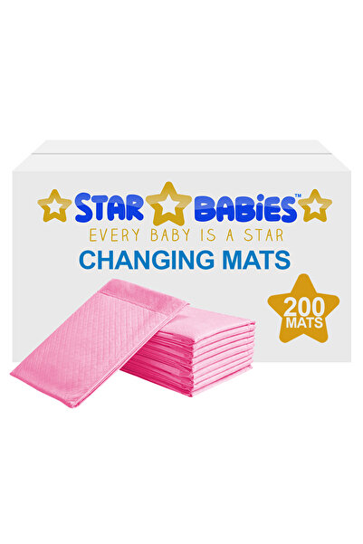 STAR BABiES حصائر تغيير الحفاضات للاستخدام مرة واحدة (45 × 60 سم) كبيرة، عبوة...
