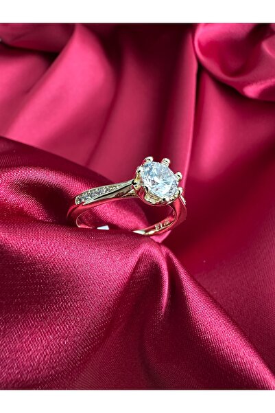 Cicimix Xuping Kuyumcu Model Klasik Gold Tek Taş Zirkon Taşlı