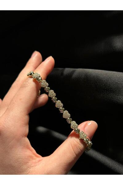 ROYKA Gold Color Xuping Non-Tarnish Heart and Stone Stylish Gift Bracelet