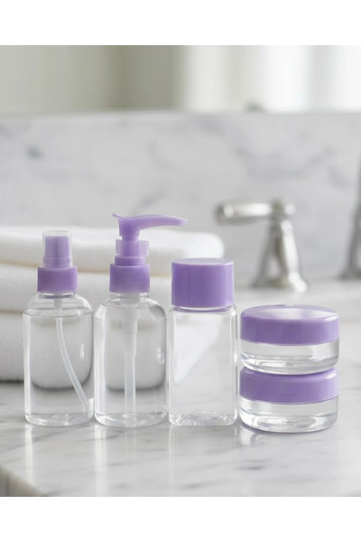 shopwave Set of 5 Transparent Cosmetic Bottles for Travel 30 ml