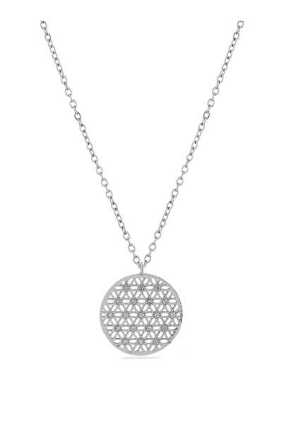 naaksesuar Silver Color Steel Tree of Life Necklace