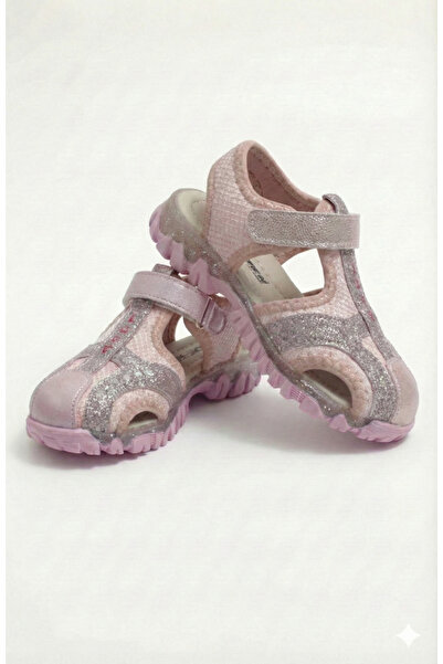 ORELİON Girl's Closed Toe Sandals Velcro Glittery Summer Casual Orthopedic No...