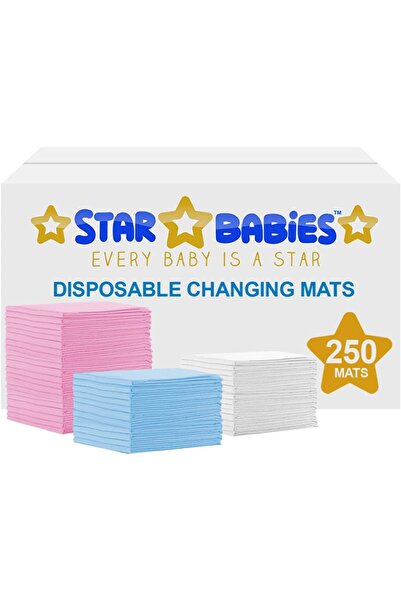 STAR BABiES 250 قطعة من مفارش تغيير الحفاضات للاستخدام مرة واحدة