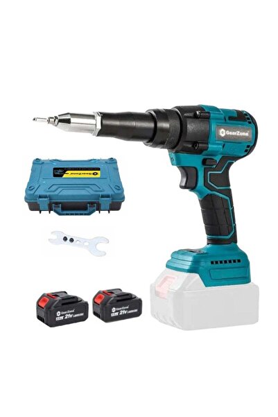 GearZone Cordless Rivet Gun, Automatic Brushless Riveter Tool Kit for Rivets ...