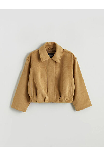 LC Waikiki Lcw Kids Brown Suede-Look Girls' Coat