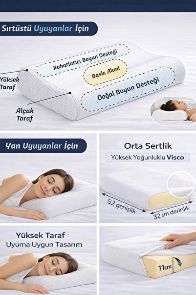 DAMIEN Ορθοπεδικό Visco Μαξιλάρι 60x40x14-12 εκ. – Ιατρικός αφρός μνήμης με σ...