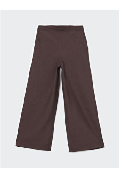 LC Waikiki M1 Season Brown Wide Leg Women's Trousers with Elastic Waist