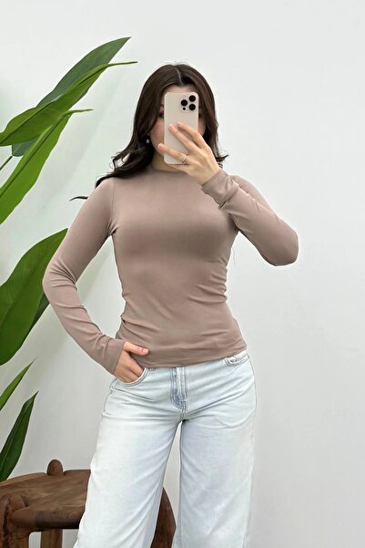 Yefrastore Women's Light Purple Crew Neck Long Sleeve Blouse