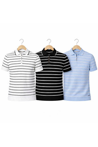 golden toptan Men's Striped T-Shirt