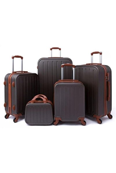 LİMRA Luggage Trolley Bags set of 5 Pcs Coffee