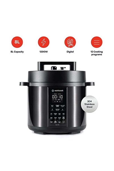 Nutricook Electric Pressure Cooker, 8 Liters, Smart Pot 2, 9 In 1 Rice Cooker