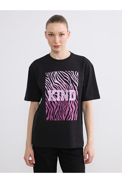 LC Waikiki تي شيرت نسائي فضفاض مطبوع عليه طباعة Zero Roba من UZG STORE للنساء...