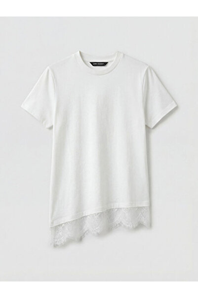 LC Waikiki Crew Neck Lace Detailed Women's T-Shirt