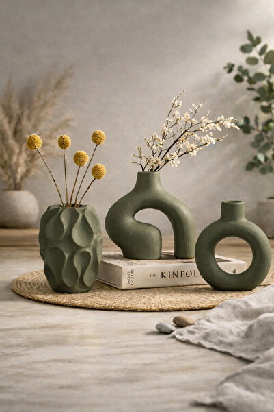 rufhomedesign 15 Cm 3 LÜ SET İskandinav Tarzı Bohem Vazo Pinterest Pampas Vaz...