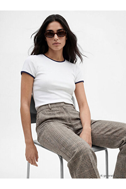 LC Waikiki Rmz Gi̇yi̇m Farkiyla Zero Roba Collar Women's T-Shirt