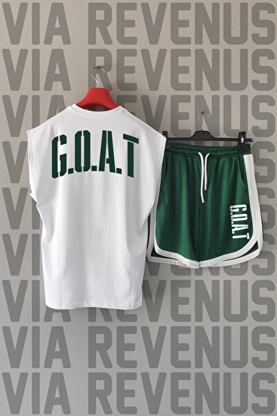 Vordevia G.O.A.T Printed Zero Sleeve Sports Tshirt and Black Shorts Sports Set