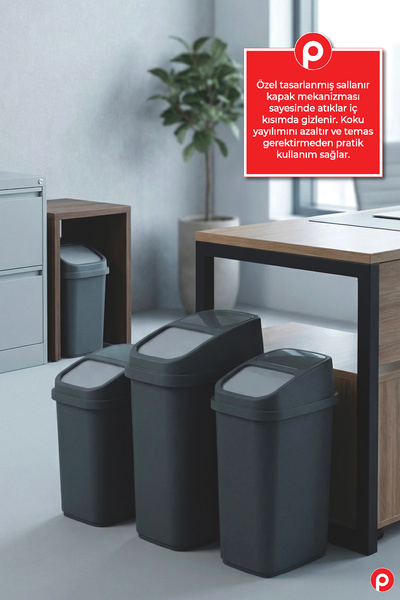 Pazarika 3-dijelni set kanti za smeće 5+10+17 litara - Set kanti za smeće za ...