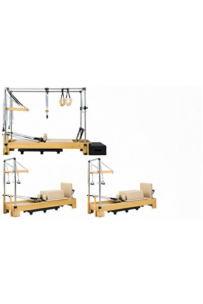 RN Combo Cadillac ve 2 Adet Tower Reformer Stüdyo Paket Bej Renk 1. Sınıf Kay...
