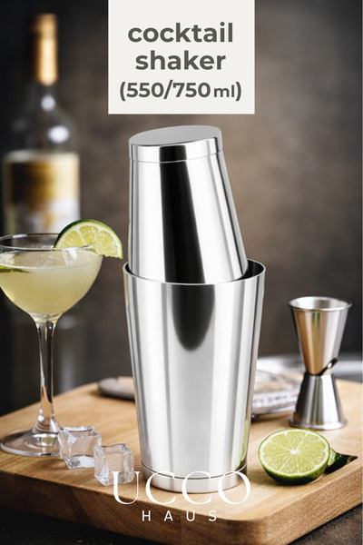 UCCO خلاط كوكتيل بوسطن 550/750 مل من الفولاذ المقاوم للصدأ 304 - طقم خلط مكون...
