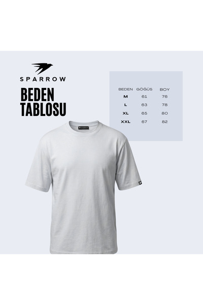 Sparrow Unisex Oversized Fit 100% Cotton Tok Fabric Crew Neck Basic T-Shirt