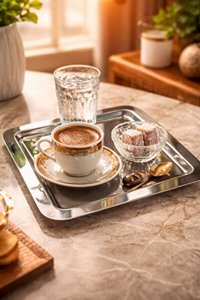KEA Çelik Tek Taraflı Düz Kare Sunum Tepsisi 22x22 cm – Şık ve Dayanıklı (1 A...