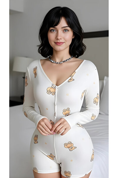 ALFA AKSESUAR 03 Luna Lora Teddy Dream Cotton Lu White Teddy Bear Patterned B...
