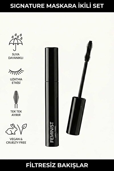 Feminist Cosmetics Unfiltered Signature Maskara İkili Set - Suya Dayanıklı Uz...
