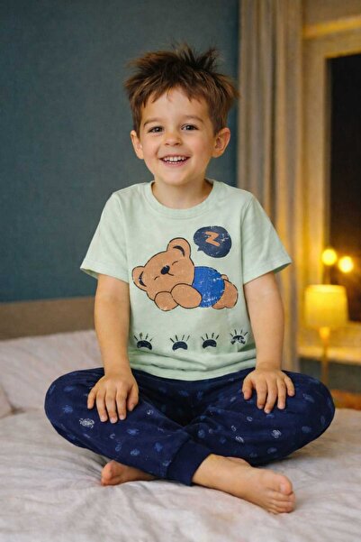 krm kerem bebe Boy's Summer Short Sleeve Pajamas Set