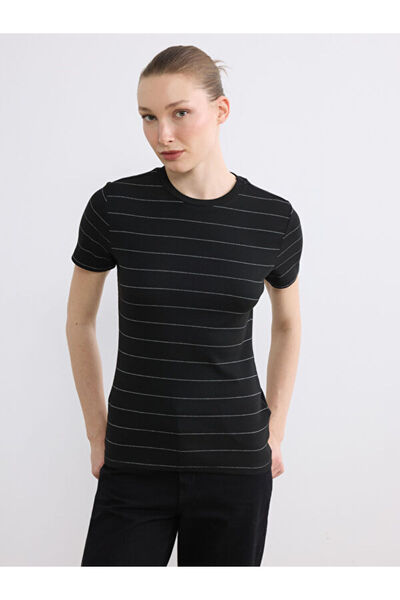 LC Waikiki Γυναικείο μπλουζάκι με ριγέ λαιμόκοψη