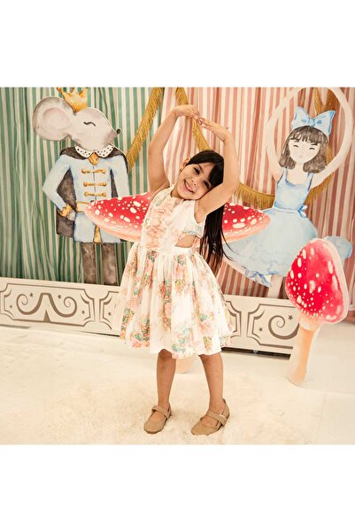 ministok Φόρεμα για κορίτσια Bella με λεπτομέρειες και κοψίματα